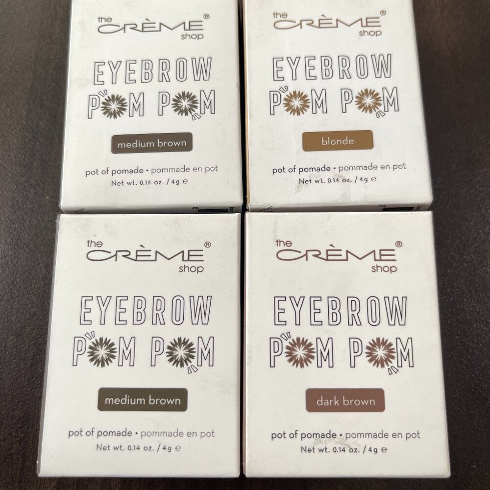 CREME SHOP EYEBROW POM POM POT OF POMADE 4 PACK BUNDLE - NEW
